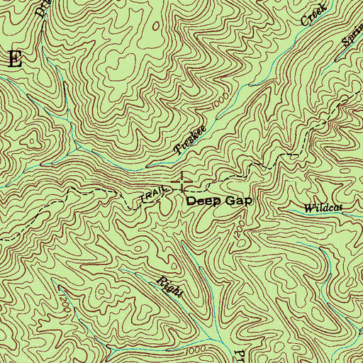 Topographic Map of Deep Gap, TN