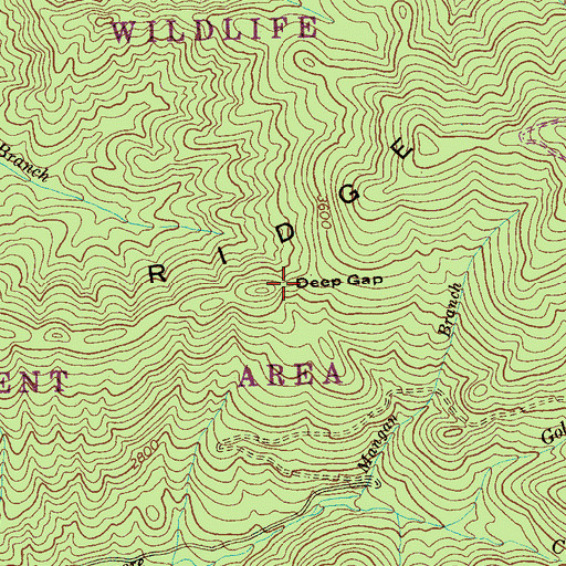 Topographic Map of Deep Gap, TN