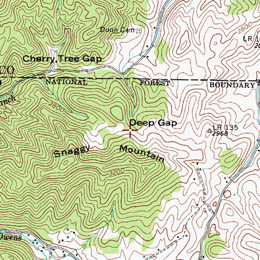 Topographic Map of Deep Gap, TN