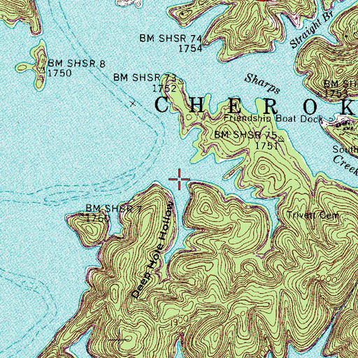 Topographic Map of Deep Hole Hollow, TN