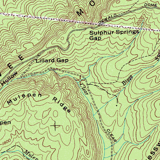 Topographic Map of Deep Hollow, TN