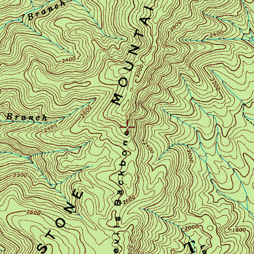 Topographic Map of Devils Backbone, TN