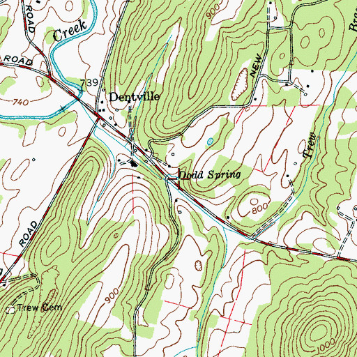 Topographic Map of Dodd Spring, TN