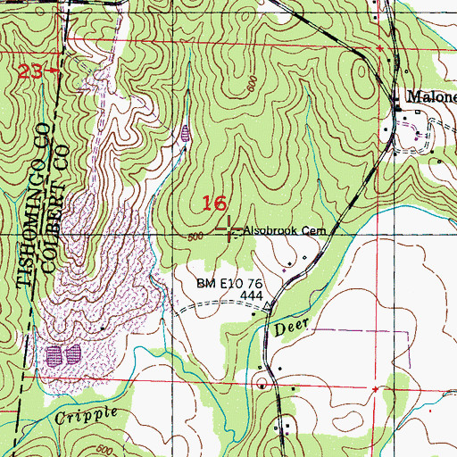 Topographic Map of Alsobrook Church (historical), AL