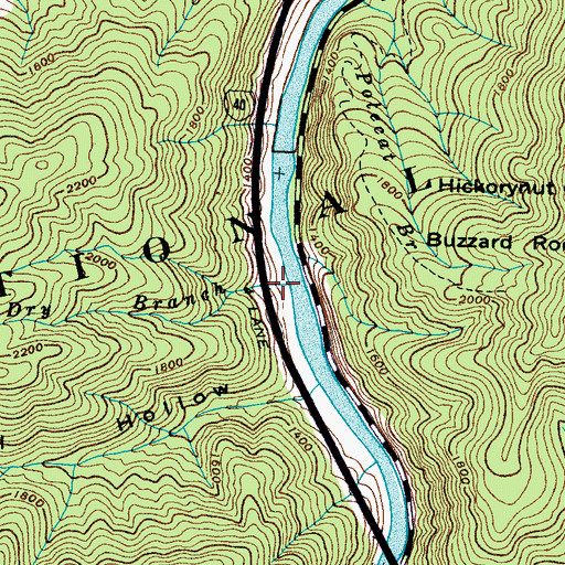 Topographic Map of Dry Branch, TN