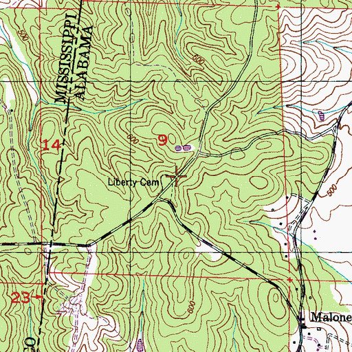 Topographic Map of Alsobrook School (historical), AL