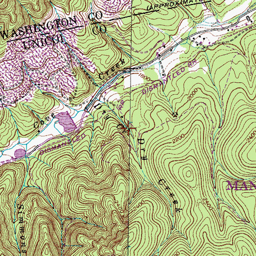 Topographic Map of Dry Creek, TN