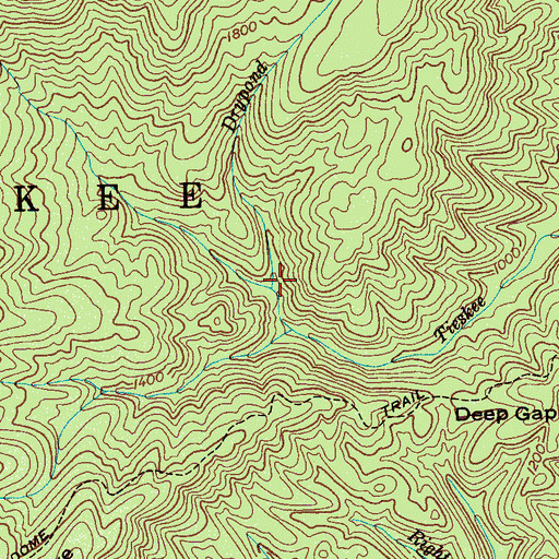 Topographic Map of Drypond Branch, TN