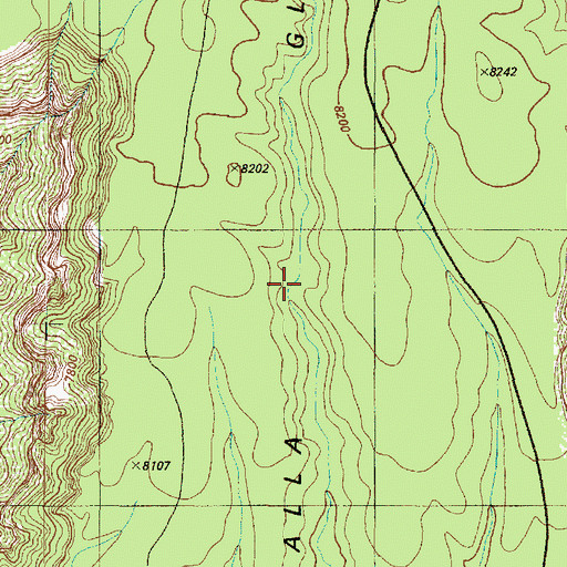 Topographic Map of Walhalla Glades, AZ