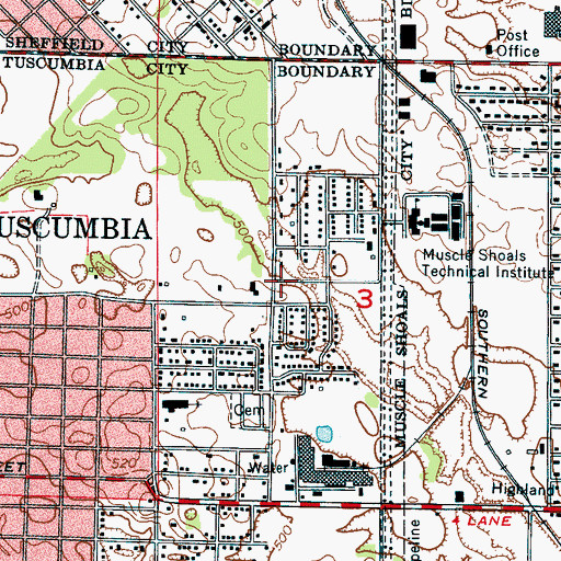 Topographic Map of Avalon Park, AL