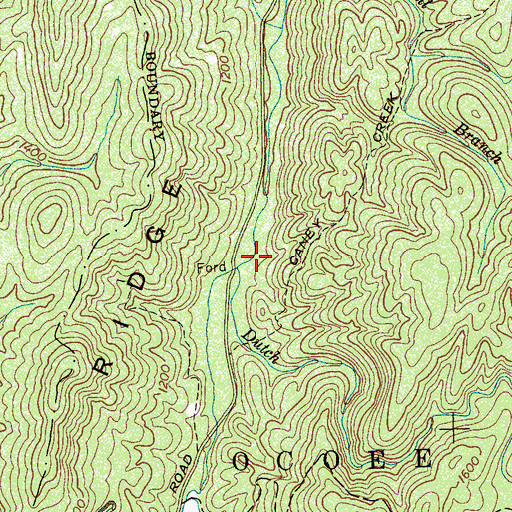 Topographic Map of Dutch Creek, TN