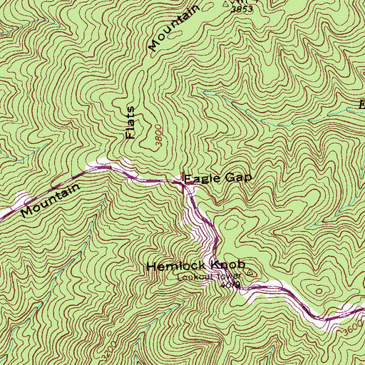Topographic Map of Eagle Gap, TN