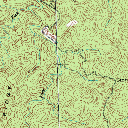 Topographic Map of East Fork Wolf Creek, TN