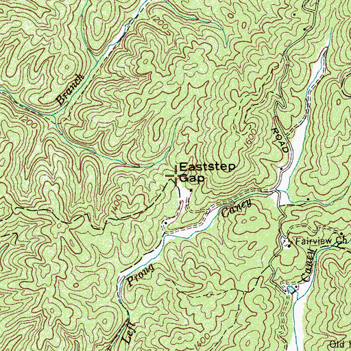 Topographic Map of Eaststep Gap, TN