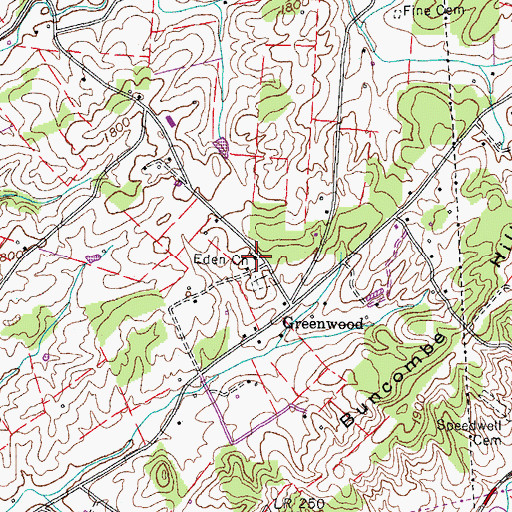 Topographic Map of Eden Church, TN