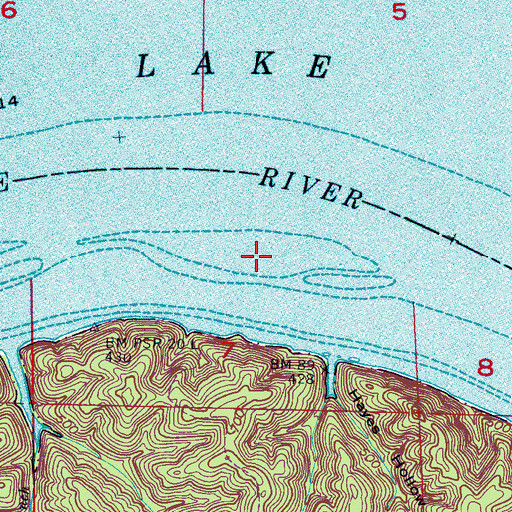 Topographic Map of Bee Tree Island (historical), AL