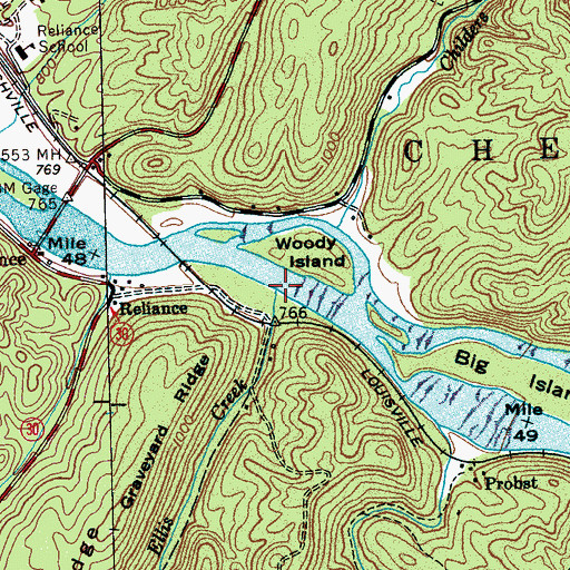 Topographic Map of Ellis Creek, TN