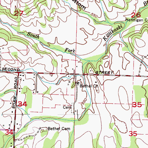 Topographic Map of Bethel, AL