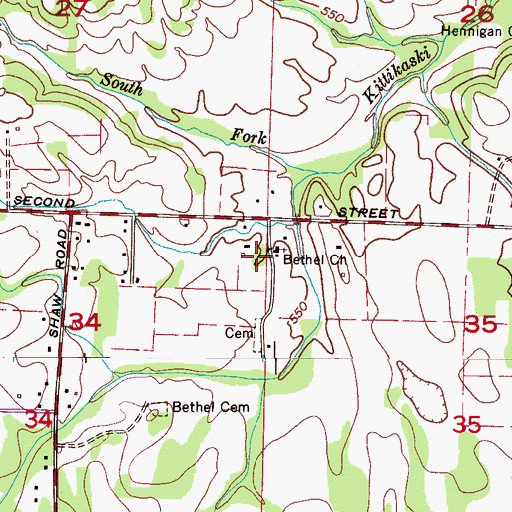 Topographic Map of Bethel School (historical), AL