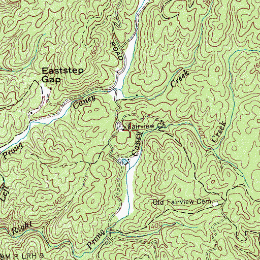 Topographic Map of Fairview Church, TN