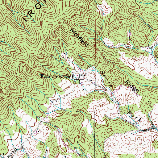 Topographic Map of Fairview School, TN