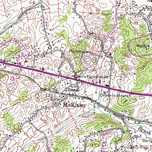 Topographic Map of Faith Tabernacle, TN