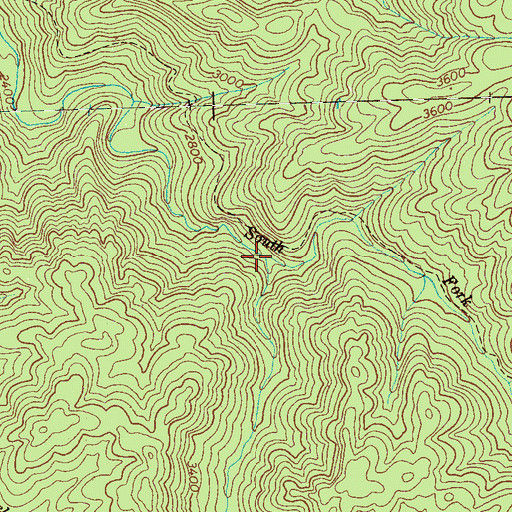 Topographic Map of Falls Branch, TN