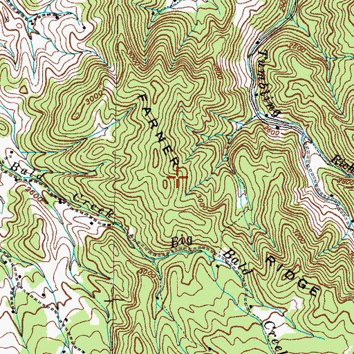 Topographic Map of Farner Ridge, TN