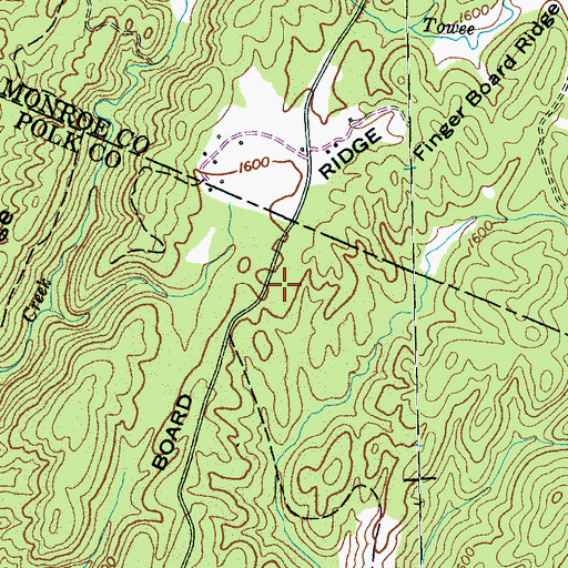 Topographic Map of Finger Board Ridge, TN