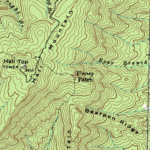 Topographic Map of Finney Patch, TN