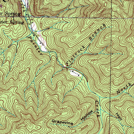 Topographic Map of Flatrock Branch, TN