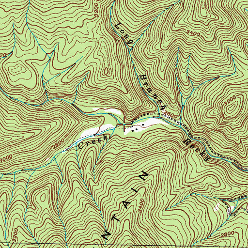 Topographic Map of Flint Creek, TN