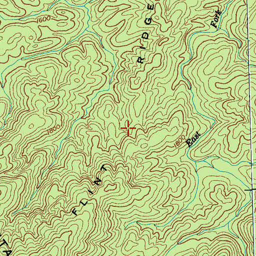 Topographic Map of Flint Ridge, TN