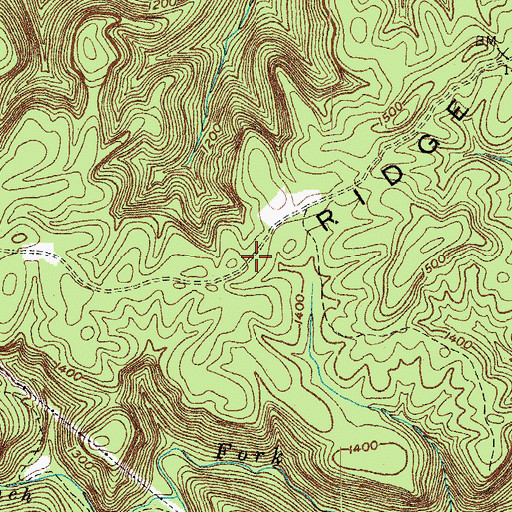 Topographic Map of Fork Ridge, TN