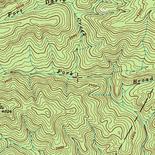 Topographic Map of Fort Davie Creek, TN