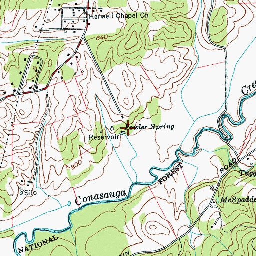 Topographic Map of Fowler Spring, TN