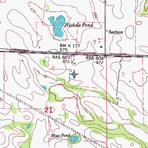 Topographic Map of Brush Pond, AL