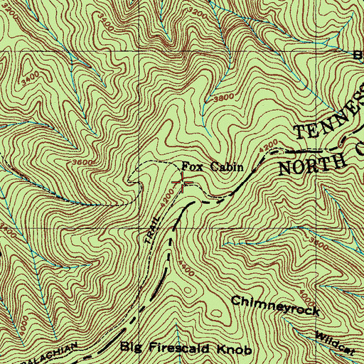 Topographic Map of Fox Cabin, TN