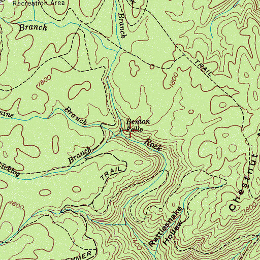 Topographic Map of Franklin Spring Branch, TN