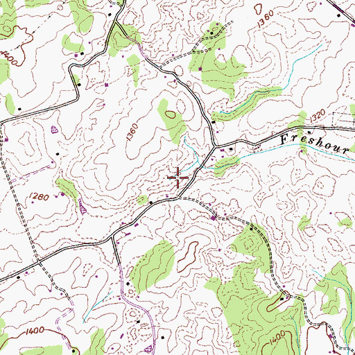 Topographic Map of Freshour Branch, TN