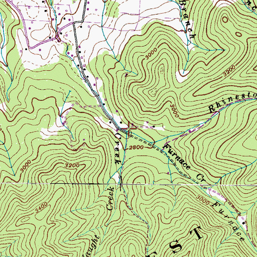 Topographic Map of Furnace Creek, TN