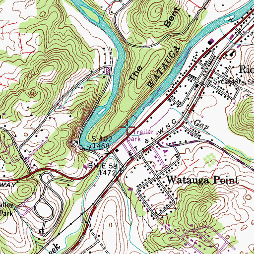 Topographic Map of Gap Creek, TN