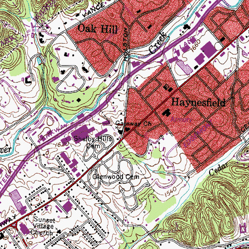 Topographic Map of Gateway Church, TN