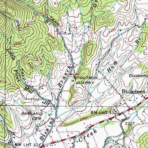 Topographic Map of George Branch, TN