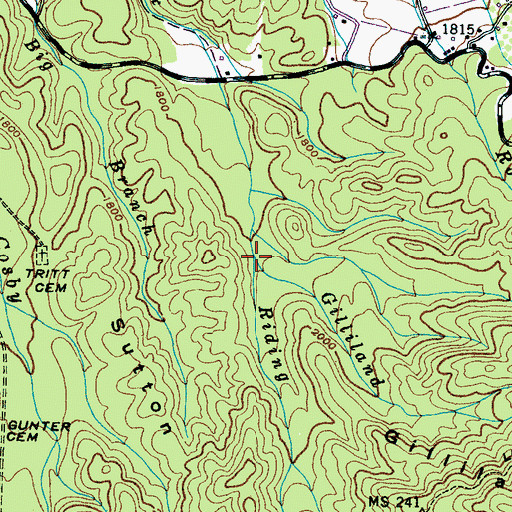 Topographic Map of Gilliland Fork, TN