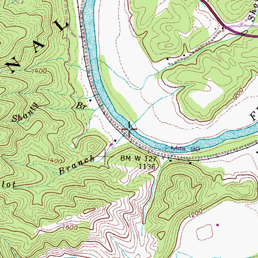 Topographic Map of Gillot Branch, TN