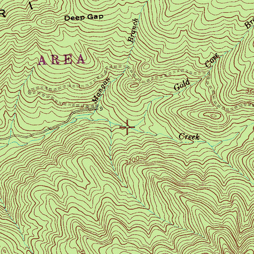 Topographic Map of Gold Cove Branch, TN