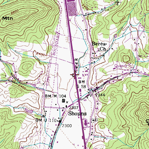 Topographic Map of Goose Creek, TN