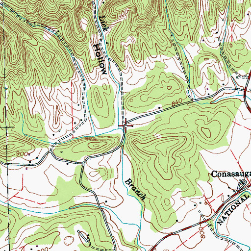 Topographic Map of Gordon Hollow, TN