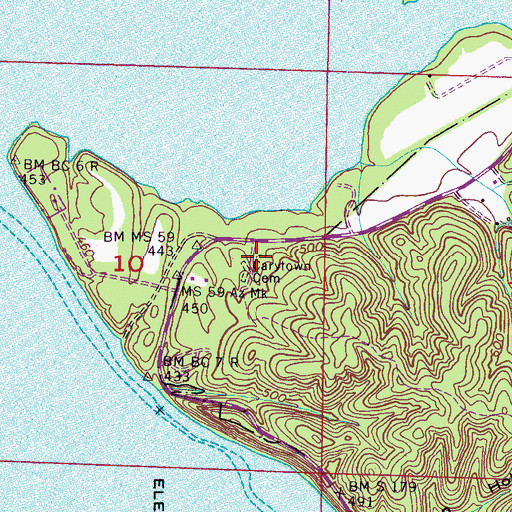 Topographic Map of Cary Church (historical), AL